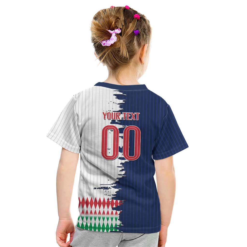 Custom France Italy Cultural Half Flag Kid T Shirt Scratch Style