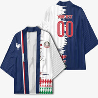 Custom France Italy Cultural Half Flag Kimono Scratch Style