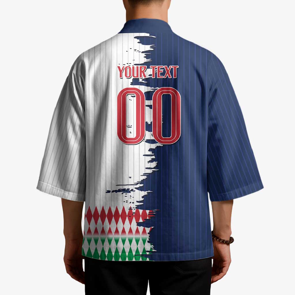 Custom France Italy Cultural Half Flag Kimono Scratch Style