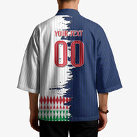 Custom France Italy Cultural Half Flag Kimono Scratch Style