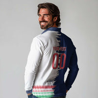Custom France Italy Cultural Half Flag Long Sleeve Polo Shirt Scratch Style