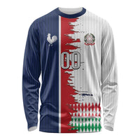 Custom France Italy Cultural Half Flag Long Sleeve Shirt Scratch Style