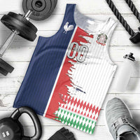 Custom France Italy Cultural Half Flag Men Tank Top Scratch Style