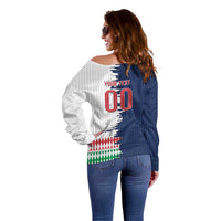 Custom France Italy Cultural Half Flag Off Shoulder Sweater Scratch Style