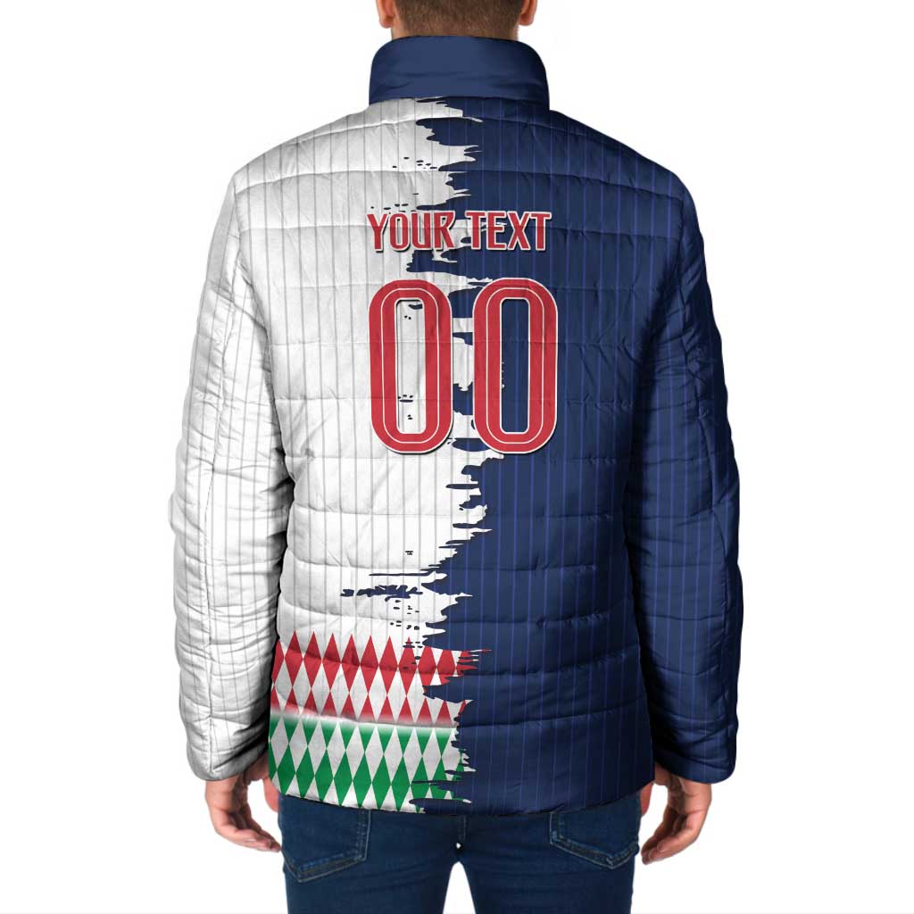 Custom France Italy Cultural Half Flag Padded Jacket Scratch Style
