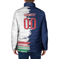 Custom France Italy Cultural Half Flag Padded Jacket Scratch Style