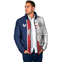 Custom France Italy Cultural Half Flag Padded Jacket Scratch Style