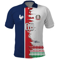 Custom France Italy Cultural Half Flag Polo Shirt Scratch Style