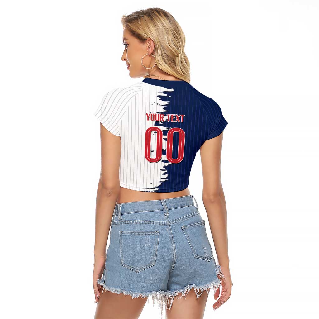 Custom France Italy Cultural Half Flag Raglan Cropped T Shirt Scratch Style