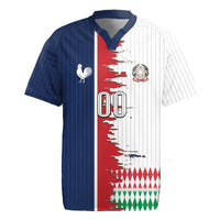 Custom France Italy Cultural Half Flag Rugby Jersey Scratch Style