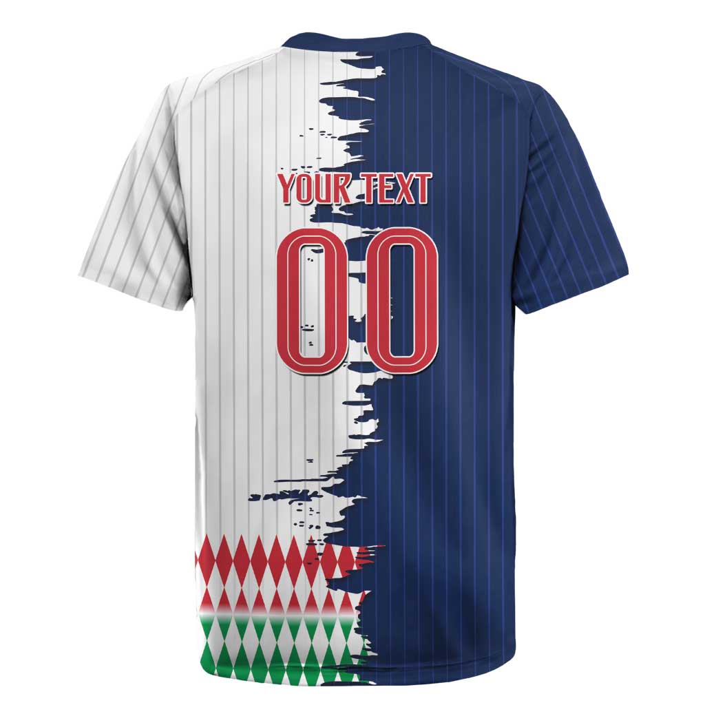Custom France Italy Cultural Half Flag Rugby Jersey Scratch Style