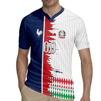 Custom France Italy Cultural Half Flag Rugby Jersey Scratch Style