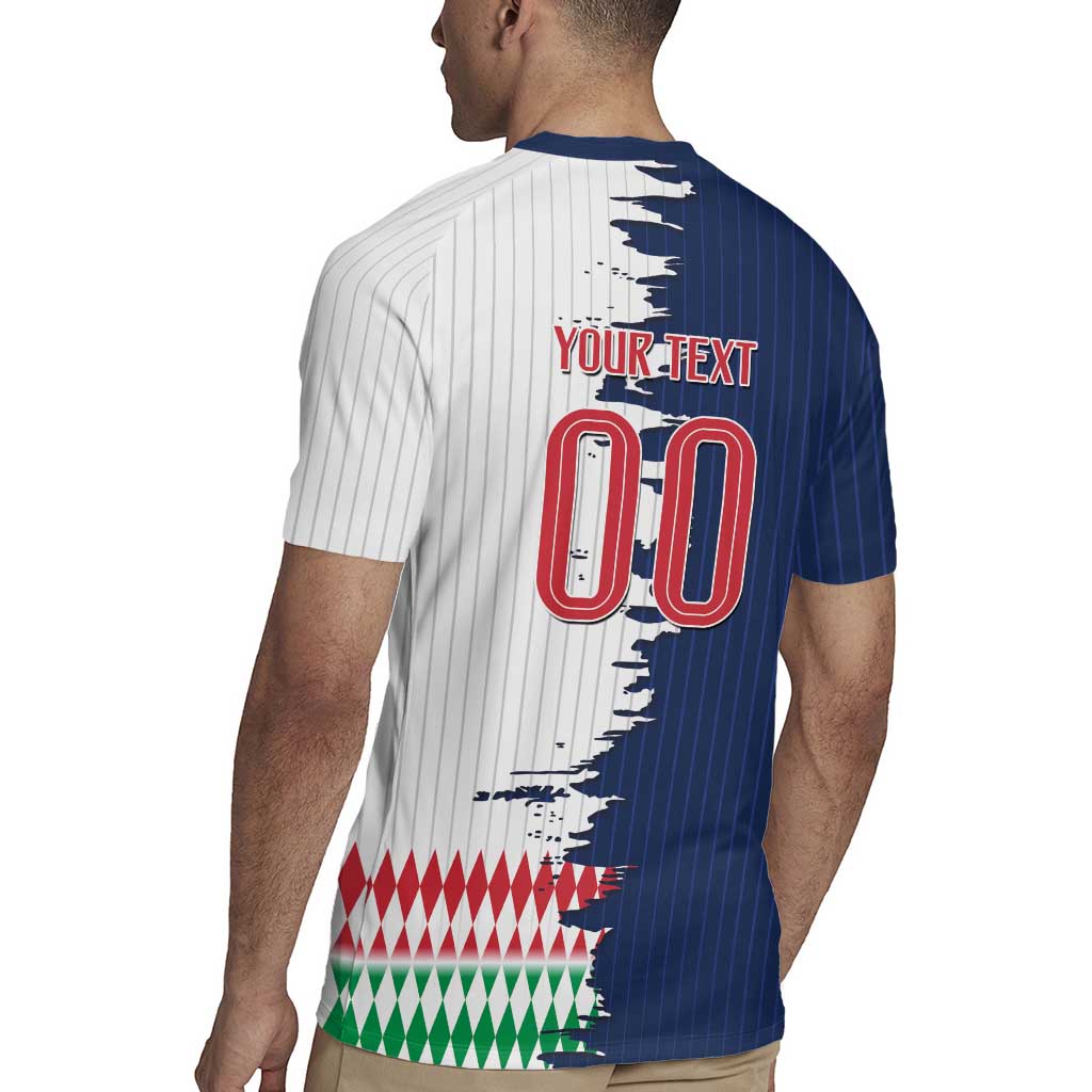 Custom France Italy Cultural Half Flag Rugby Jersey Scratch Style
