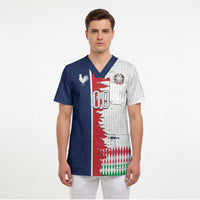 Custom France Italy Cultural Half Flag Scrub Top Scratch Style