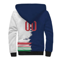 Custom France Italy Cultural Half Flag Sherpa Hoodie Scratch Style