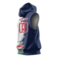 Custom France Italy Cultural Half Flag Sleeveless Hoodie Scratch Style