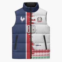 Custom France Italy Cultural Half Flag Sleeveless Puffer Jacket Scratch Style