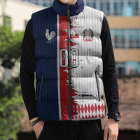 Custom France Italy Cultural Half Flag Sleeveless Puffer Jacket Scratch Style