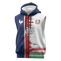 Custom France Italy Cultural Half Flag Sleeveless Zip Hoodie Scratch Style