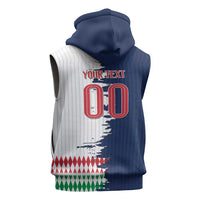 Custom France Italy Cultural Half Flag Sleeveless Zip Hoodie Scratch Style
