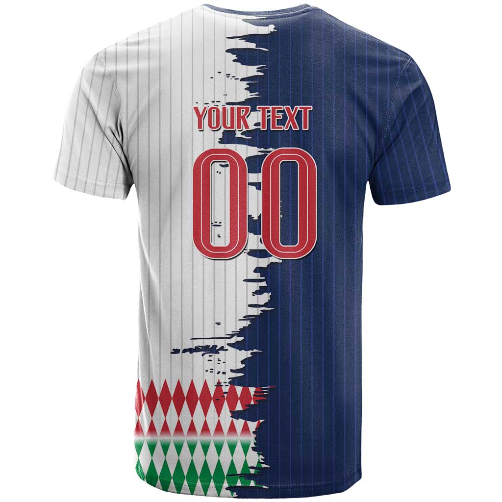 Custom France Italy Cultural Half Flag T Shirt Scratch Style