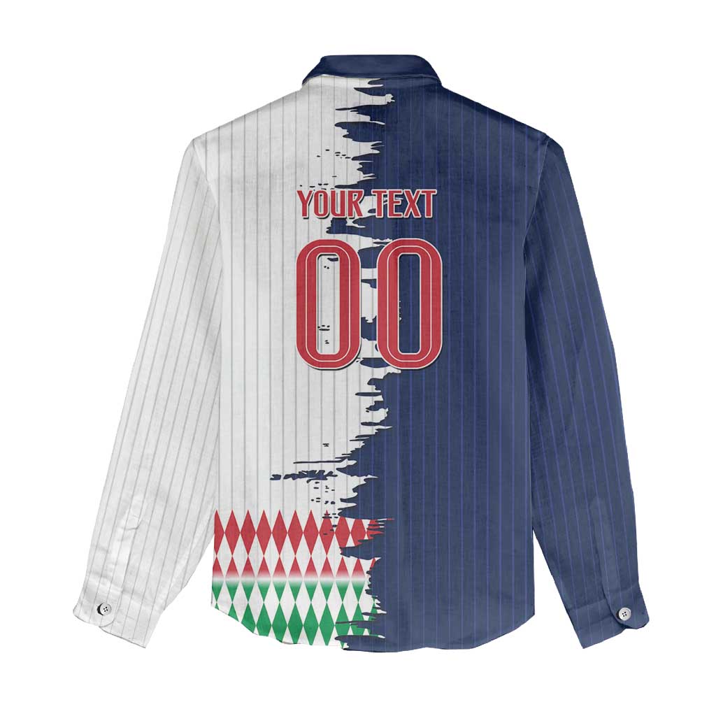 Custom France Italy Cultural Half Flag Women Casual Shirt Scratch Style