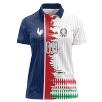 Custom France Italy Cultural Half Flag Women Polo Shirt Scratch Style