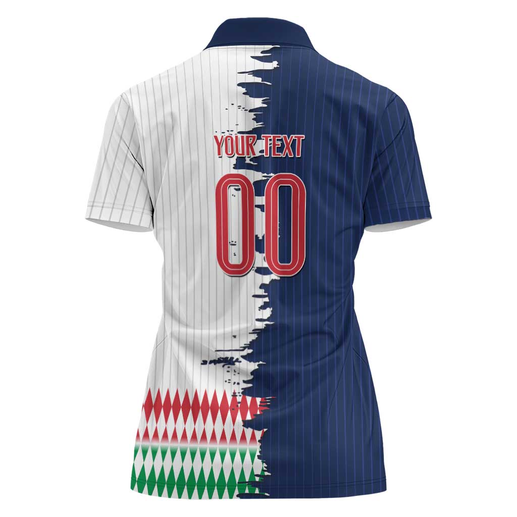Custom France Italy Cultural Half Flag Women Polo Shirt Scratch Style