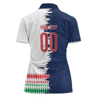 Custom France Italy Cultural Half Flag Women Polo Shirt Scratch Style