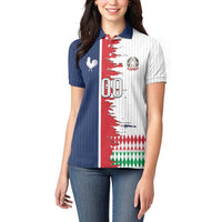 Custom France Italy Cultural Half Flag Women Polo Shirt Scratch Style