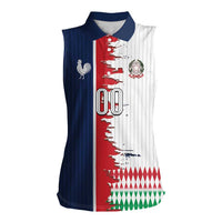 Custom France Italy Cultural Half Flag Women Sleeveless Polo Shirt Scratch Style