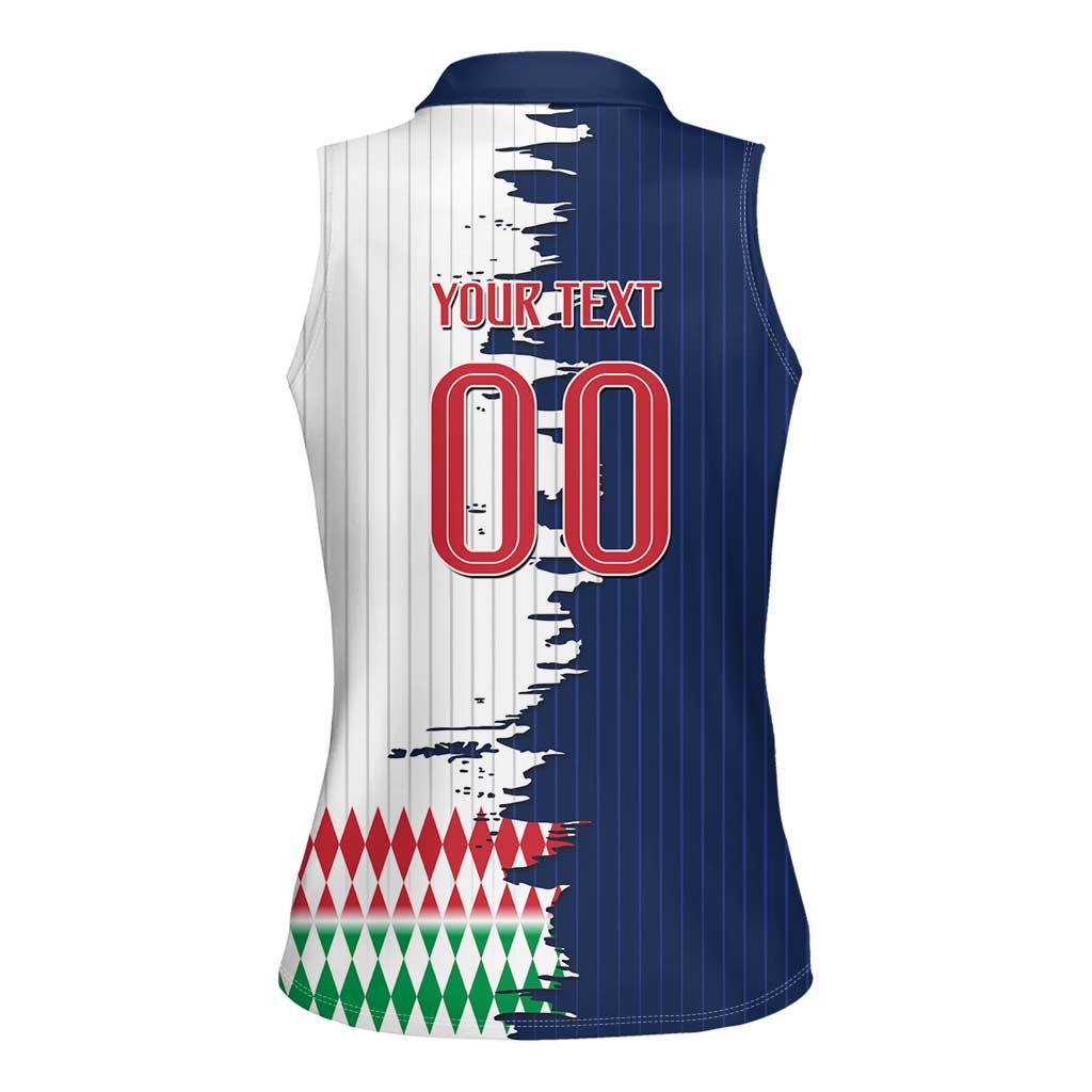 Custom France Italy Cultural Half Flag Women Sleeveless Polo Shirt Scratch Style