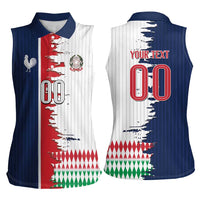 Custom France Italy Cultural Half Flag Women Sleeveless Polo Shirt Scratch Style