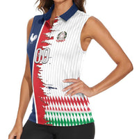 Custom France Italy Cultural Half Flag Women Sleeveless Polo Shirt Scratch Style