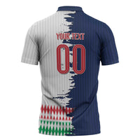 Custom France Italy Cultural Half Flag Zipper Polo Shirt Scratch Style