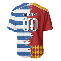 Custom Greece Spain Cultural Half Flag Baseball Jersey Scratch Style