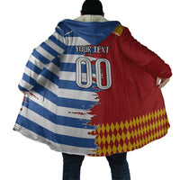 Custom Greece Spain Cultural Half Flag Cloak Scratch Style