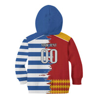 Custom Greece Spain Cultural Half Flag Kid Hoodie Scratch Style