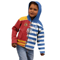 Custom Greece Spain Cultural Half Flag Kid Hoodie Scratch Style