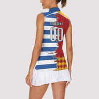 Custom Greece Spain Cultural Half Flag Women Sleeveless Polo Shirt Scratch Style