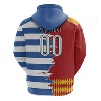 Custom Greece Spain Cultural Half Flag Zip Hoodie Scratch Style