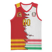 Custom Italy Spain Cultural Half Flag Basketball Jersey Scratch Style