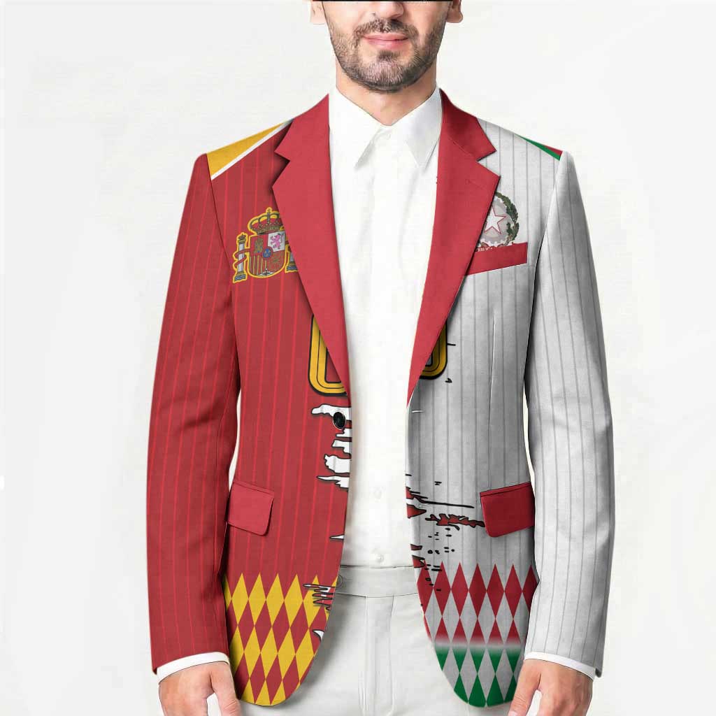 Custom Italy Spain Cultural Half Flag Blazer Scratch Style