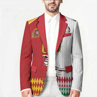 Custom Italy Spain Cultural Half Flag Blazer Scratch Style