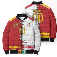 Custom Italy Spain Cultural Half Flag Bomber Puffer Jacket Scratch Style