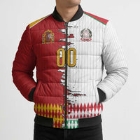 Custom Italy Spain Cultural Half Flag Bomber Puffer Jacket Scratch Style