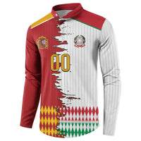 Custom Italy Spain Cultural Half Flag Button Sweatshirt Scratch Style