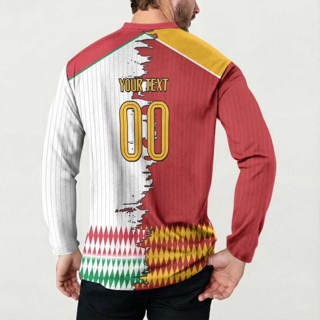 Custom Italy Spain Cultural Half Flag Button Sweatshirt Scratch Style