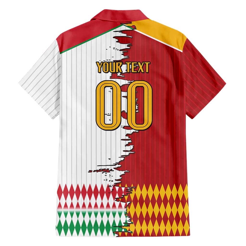 Custom Italy Spain Cultural Half Flag Hawaiian Shirt Scratch Style