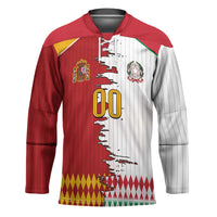 Custom Italy Spain Cultural Half Flag Hockey Jersey Scratch Style